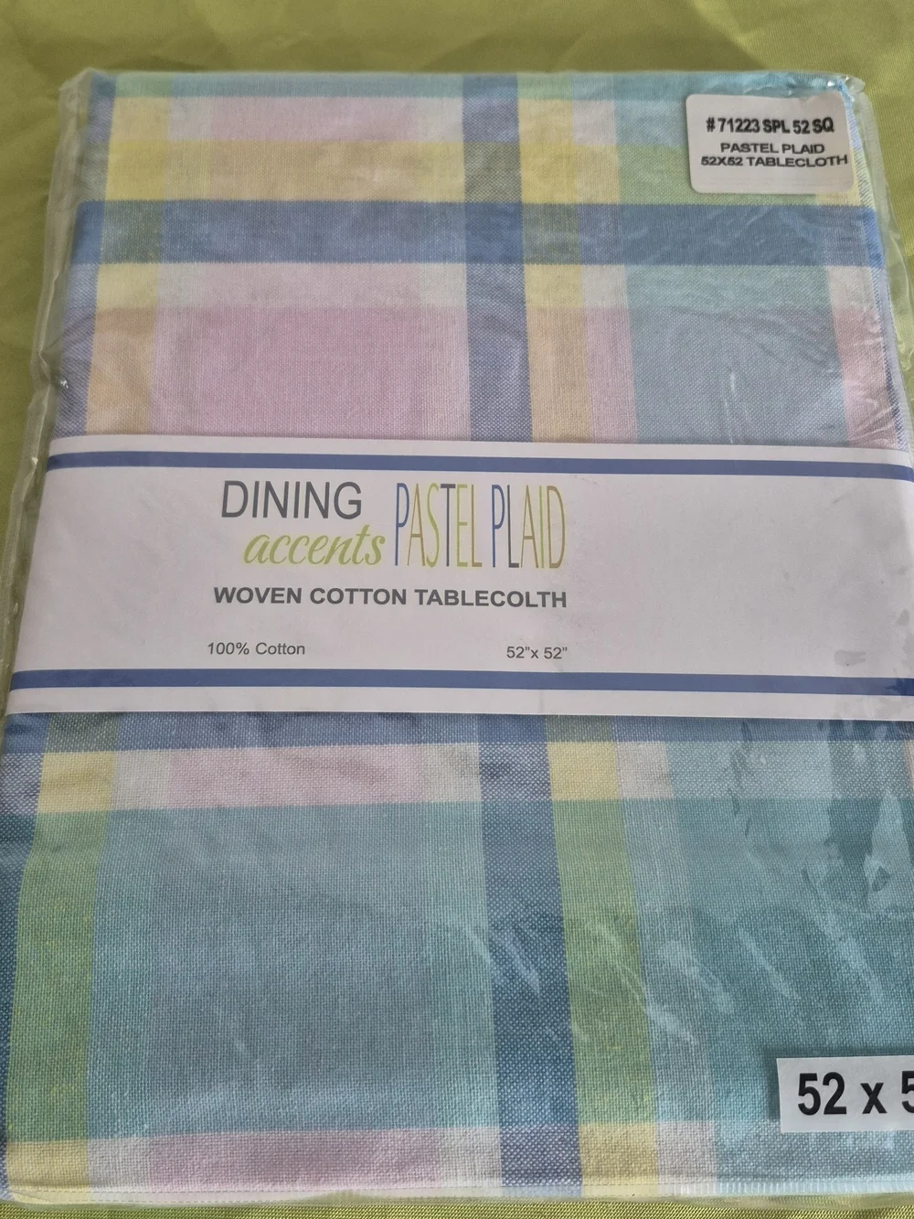 Pastel Plaid Cotton Tablecloth - Pastel Multi